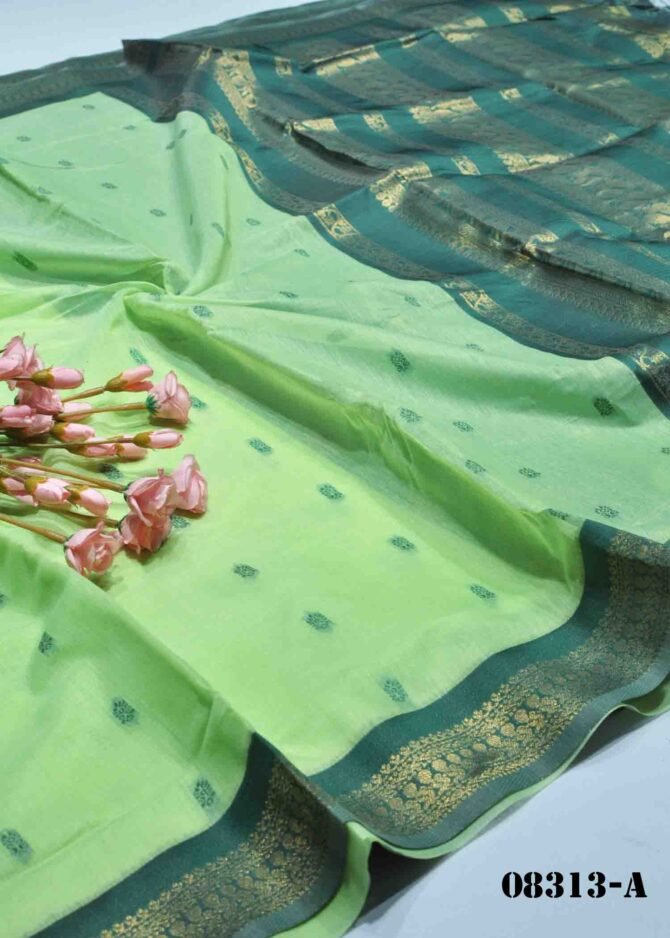 Lakshmika -08313-A Spring Green Color Elagant  Rich Look Silk Cotton Saree CM1246806 (RR1B)