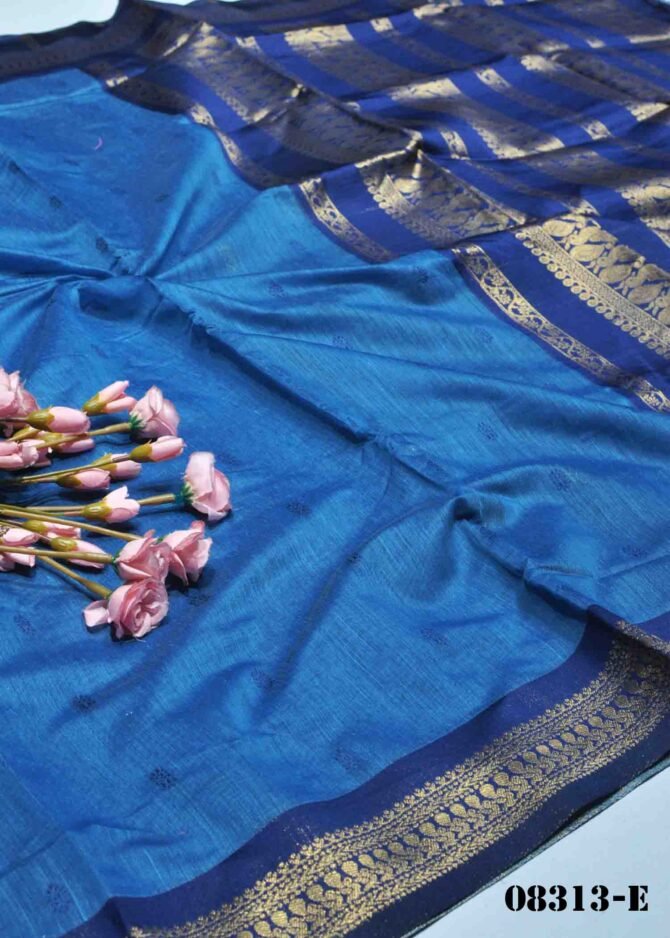 Lakshmika -08313-E Steel Blue Color Elagant  Rich Look Silk Cotton Saree CM1246806 (RR1B)