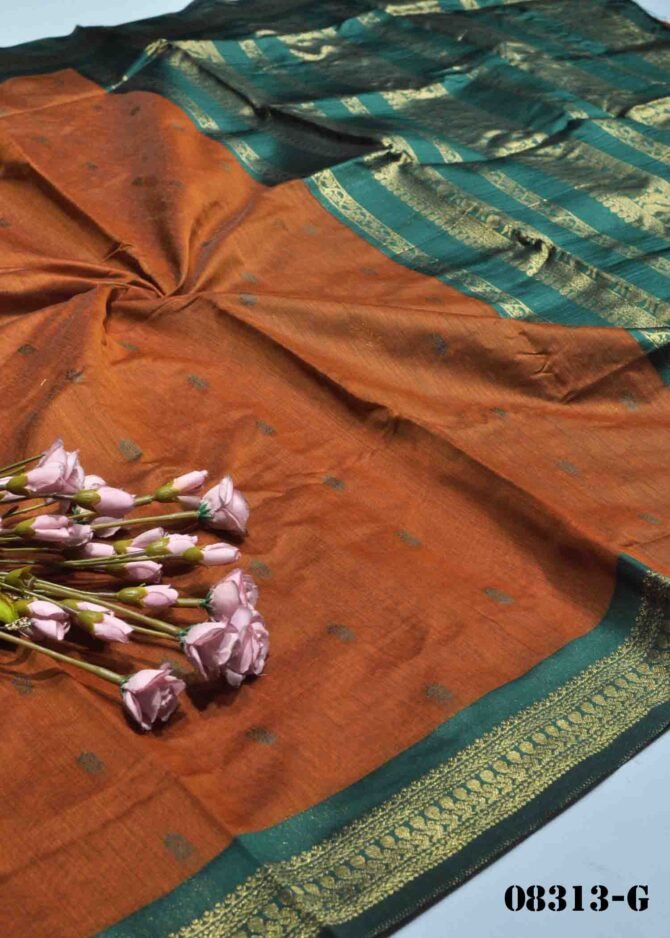Lakshmika -08313-G Antique Brown Color Elagant  Rich Look Silk Cotton Saree CM1246806 (RR1B)