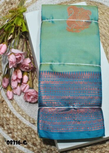 Chithara - 08316-G Ultramarine Blue Color Excellent Traditional Look Lichi Silk Saree CM1269132 [LR2D]