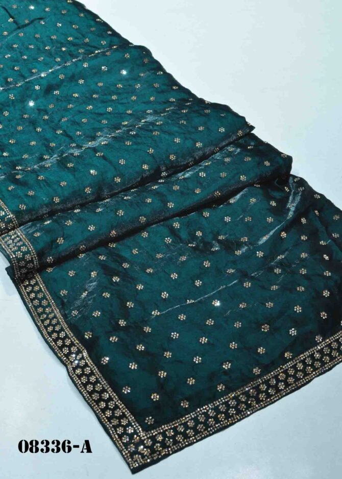 Riya -08336-A Oxford Blue Color New Arrival Heavy Stone Work Shiny Space Silk Saree CM1253883 (RR8A)
