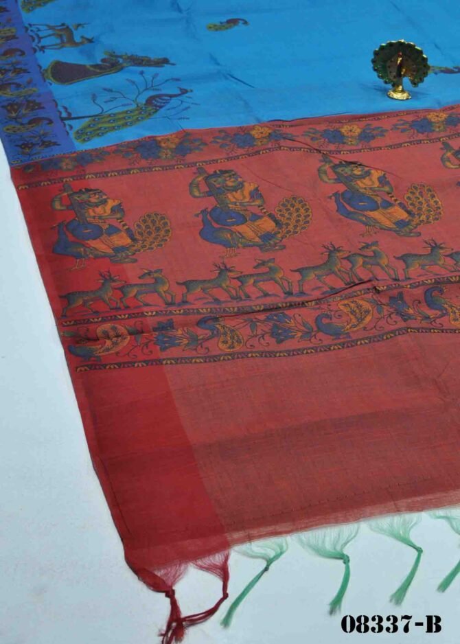 Vedika -08337-B Egyptian Blue Color Elagant Look Silk Cotton Saree CM1261326 (RR13D)
