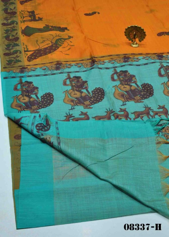 Vedika -08337-H Orange Color Elagant Look Silk Cotton Saree CM1261326 (RR13D)