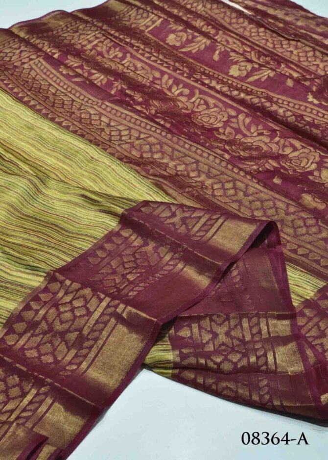 Medha -08364-A Tan With Purple Color Brasso Cotton Saree CM1253859 (RR11D)