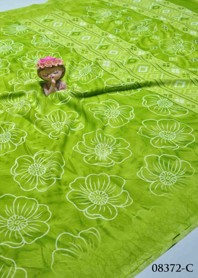 Dhruvika -08372-C  Lawn Green Color Floral Printed Soft Georgette Saree CM1236052 (LR11D)