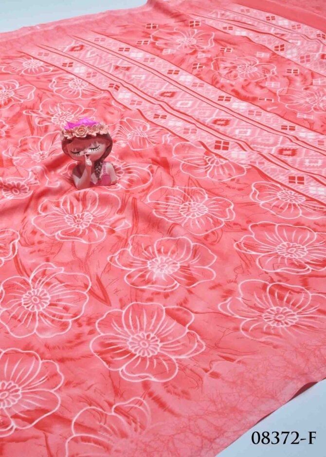 Dhruvika -08372-F  Desire Red Color Floral Printed Soft Georgette Saree CM1236052 (LR11D)