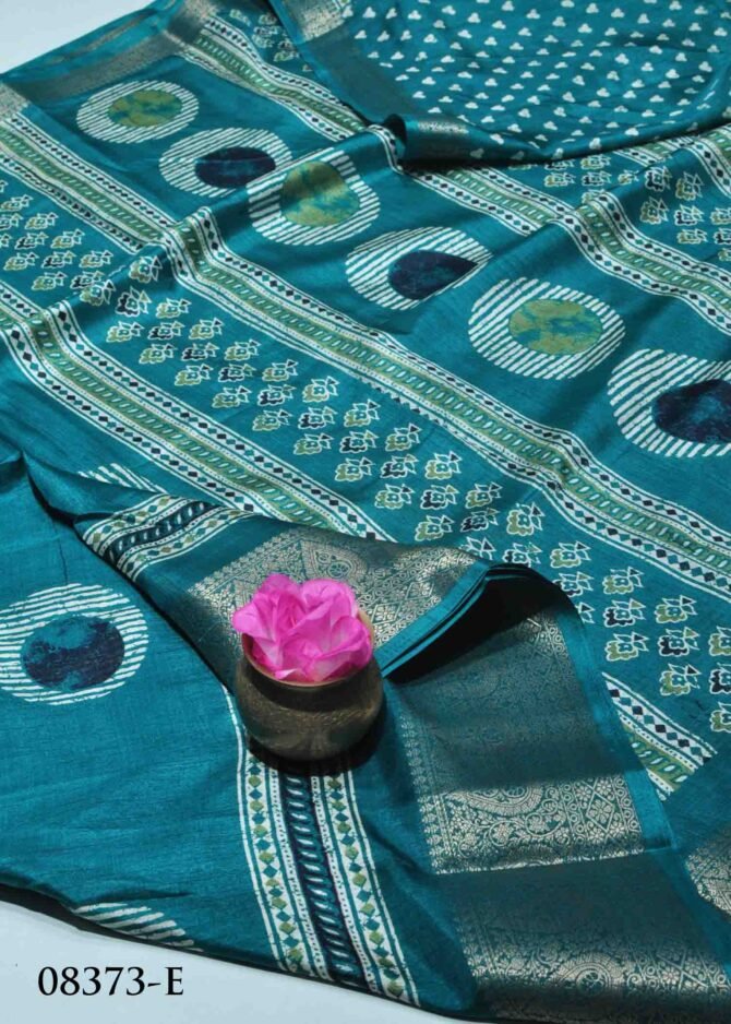 Rubini -08373-E Ocean Blue Color Simple Look Dola Silk Saree CM1252388 (LR5C)
