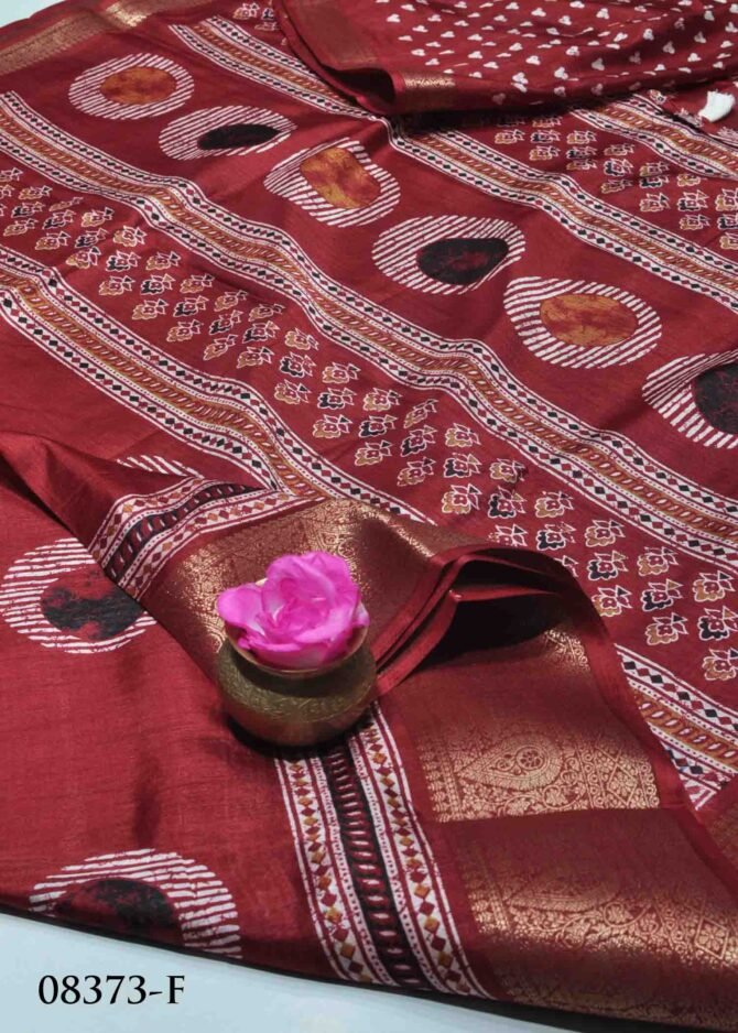 Rubini -08373-F Maroon Color Simple Look Dola Silk Saree CM1252388 (LR5C)