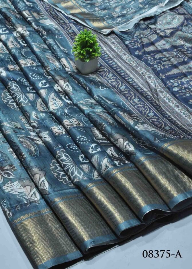 Revathi -08375-A Indigo Blue Color Beautiful Dola Silk Saree CM1262479 (LR5C)