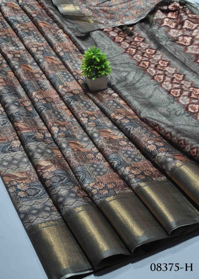 Revathi -08375-H Grey Color Beautiful Dola Silk Saree CM1262479 (LR5C)