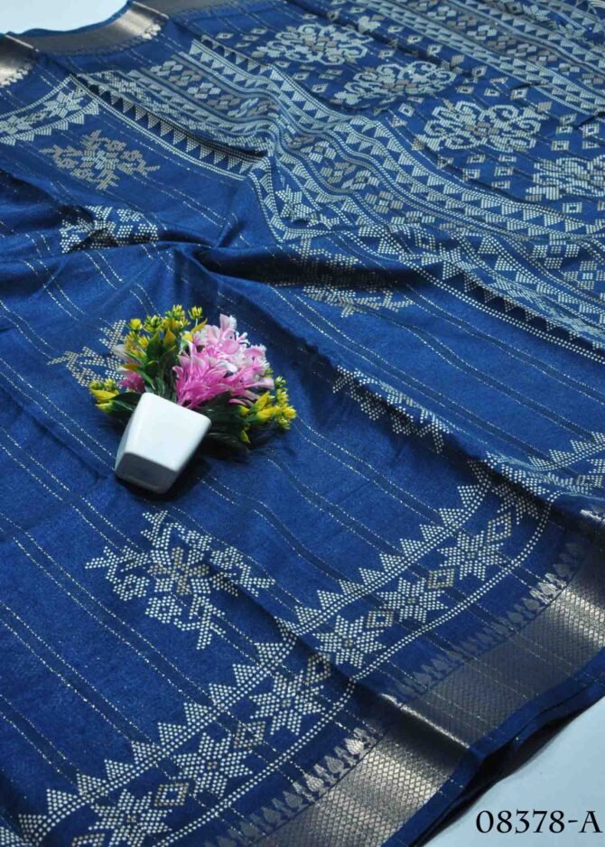 Vamika -08378-A Prussian Blue Color Elagant Look Dola Silk Saree CM1252967 (LR6D)
