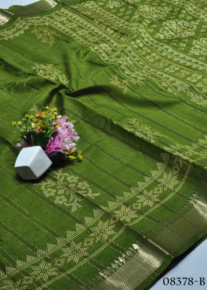 Vamika -08378-B Grasshopper Green Color Elagant Look Dola Silk Saree CM1252967 (LR6D)