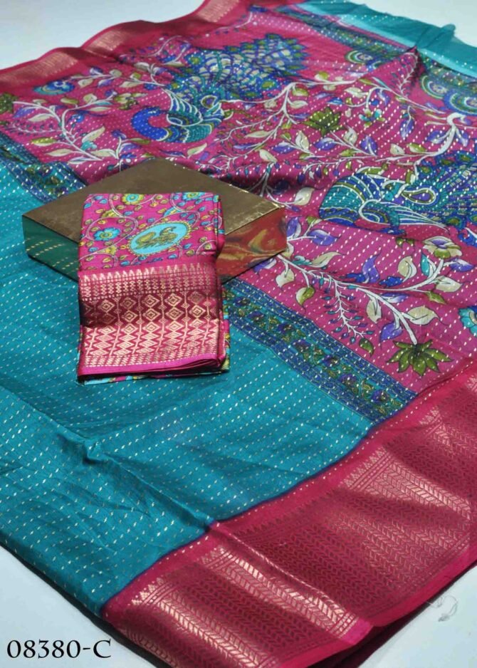 Chandini -08380-C  Turquoise Blue Color Elagant Look Dola Silk Saree CM1262417 (LR6C)
