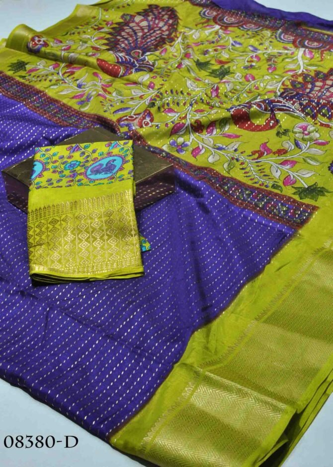 Chandini -08380-D  Violet Color Elagant Look Dola Silk Saree CM1262417 (LR6C)