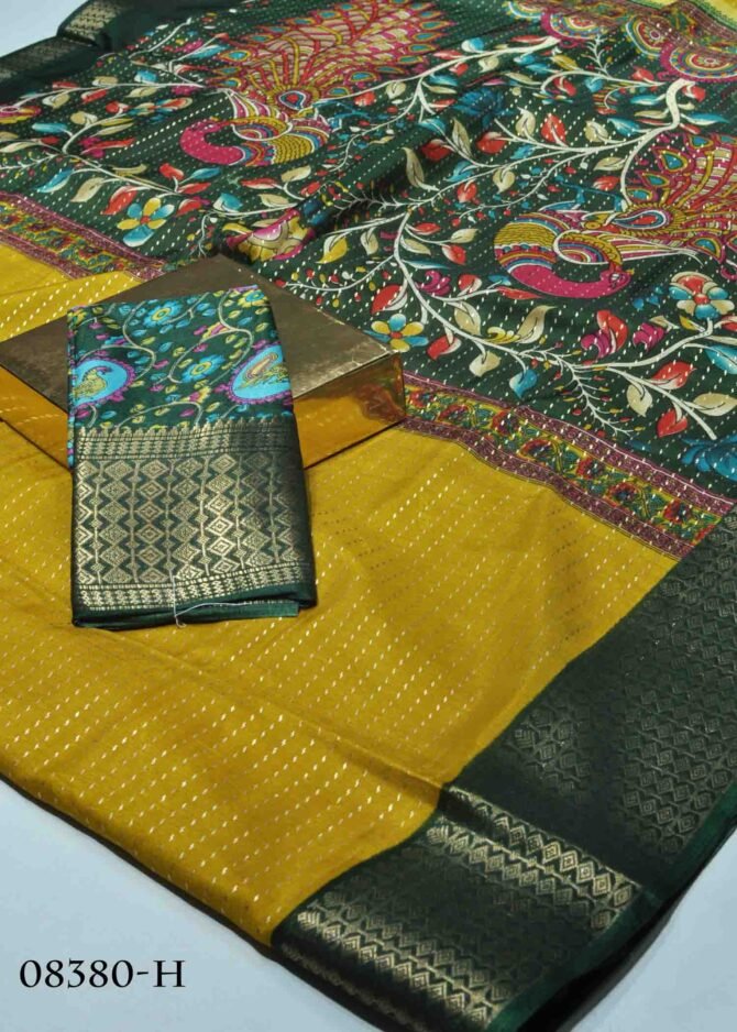 Chandra -08380-H  Dijon Yellow Color Elagant Look Dola Silk Saree CM1262417 (LR6C)