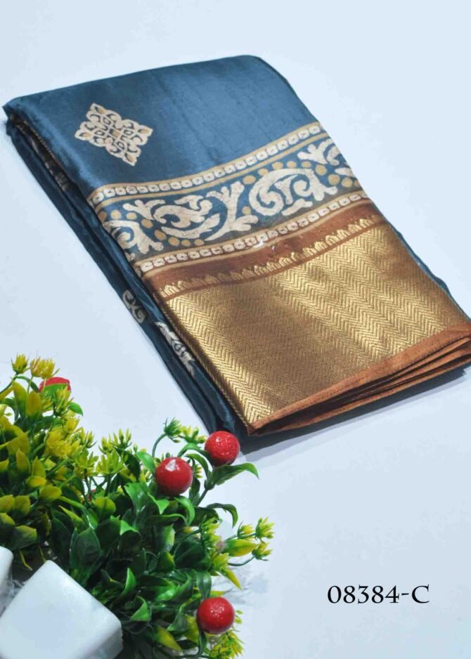 Aniya -08384-C  Slate Grey Color Elagant Look Dola Silk Saree CM1252376 (LR7B)