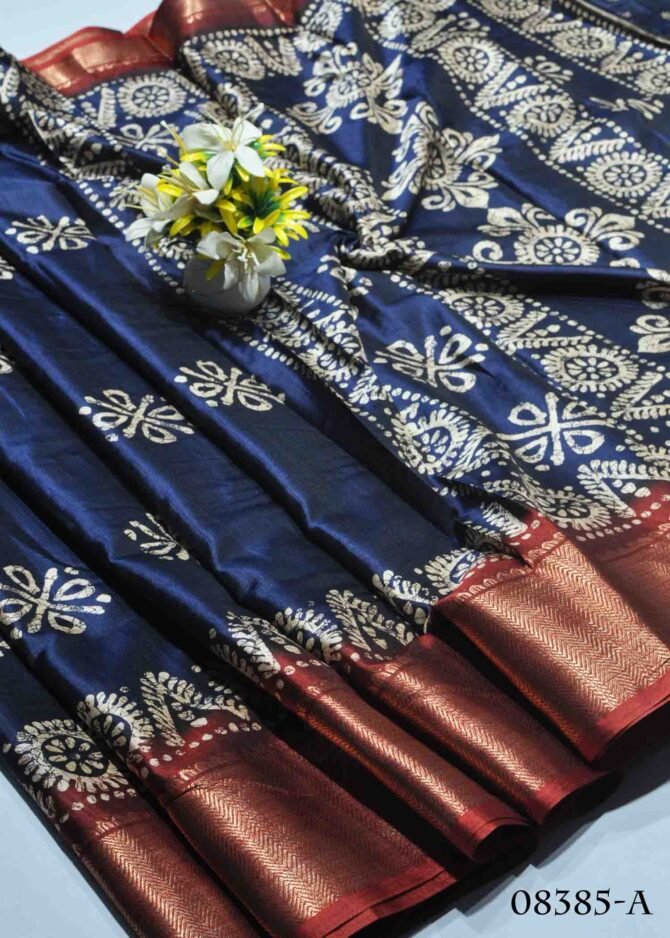 Jivika -08385-A Royal Blue Color Printed Dola Silk Saree CM1252376 (LR6B)