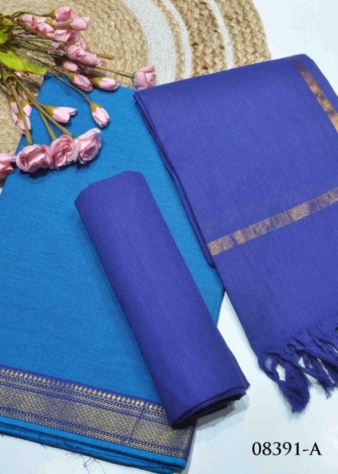 Aaradhya -08391-A Sapphire Blue Color Pure South Cotton Salwar Material CM1269880 (LR1D)