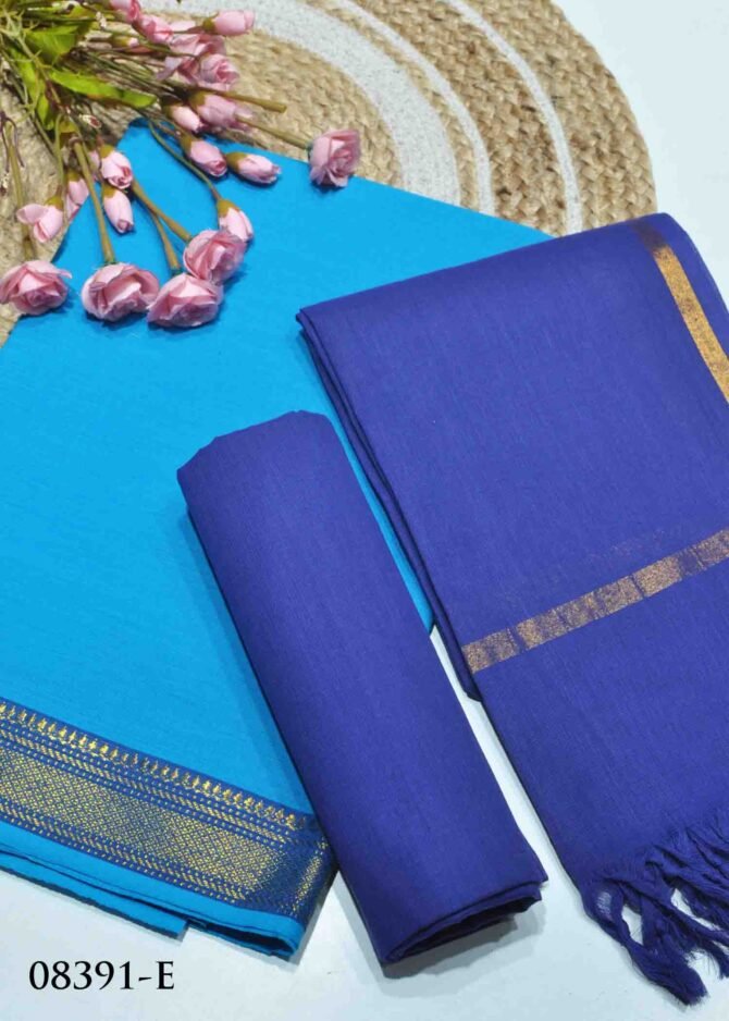Aaradhya -08391-E Electric Blue Color Pure South Cotton Salwar Material CM1269880 (LR1D)