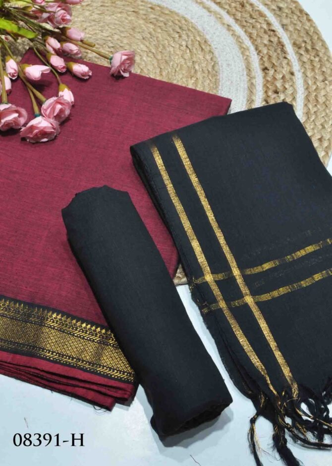 Aaradhya -08391-H Claret Red Color Pure South Cotton Salwar Material CM1269880 (LR1D)