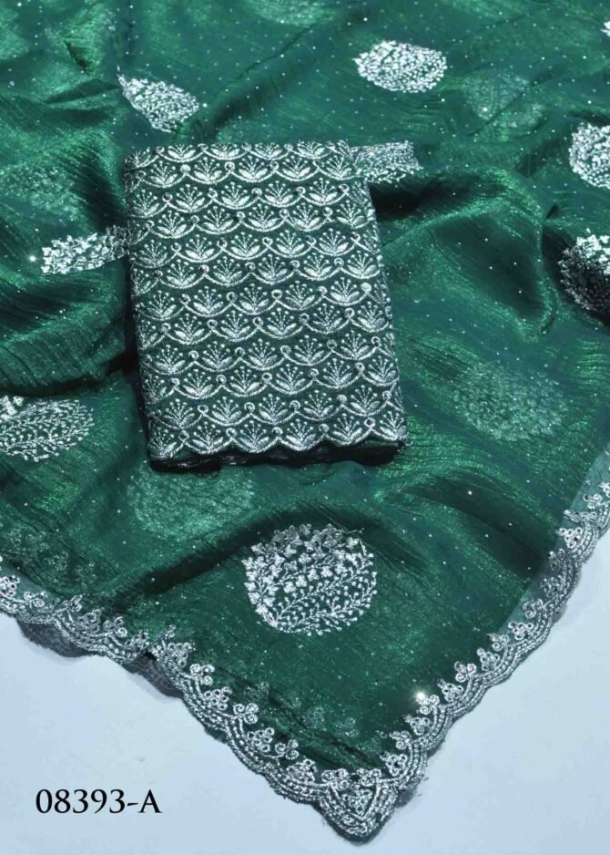 Gopika -08393-A Dark Green Color New Arrival Shiny Space Silk Saree CM1265971 (LR8E)