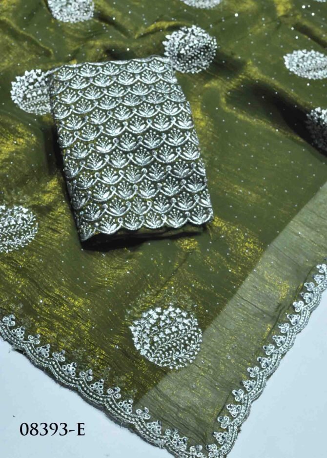 Gopika -08393-E Army Green Color New Arrival Shiny Space Silk Saree CM1265971 (LR8E)