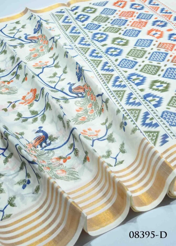 Revathi -08395-D Halfwhite Color Printed Poly Cotton Saree CM1269345 (LR4D)