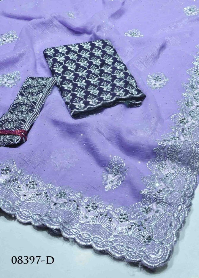 Arpana -08397-D Veronica Purple Color New Arrival Shiny Space Silk Saree With HipBelt CM1269280 (LR8E)