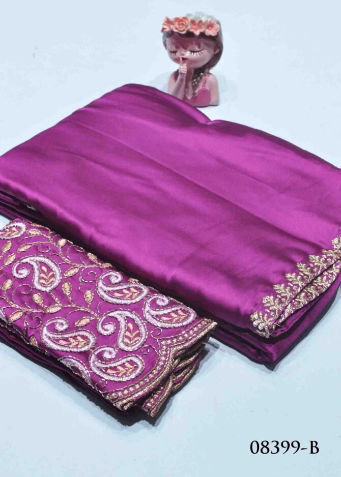 Athira  -08399-B Dewberry Pink Color Trending Excellent Satin Saree CM1269999 [LR8C]