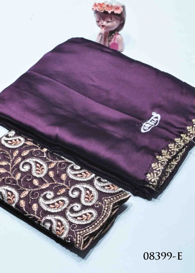 Athira  -08399-E Deep Purple Color Trending Excellent Satin Saree CM1269999 [LR8C]