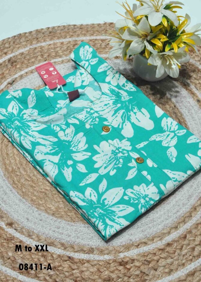 Miruthula - 08411-A  Cyan Color Rayon  Readymade Kurti CM1258378 (RR2C)
