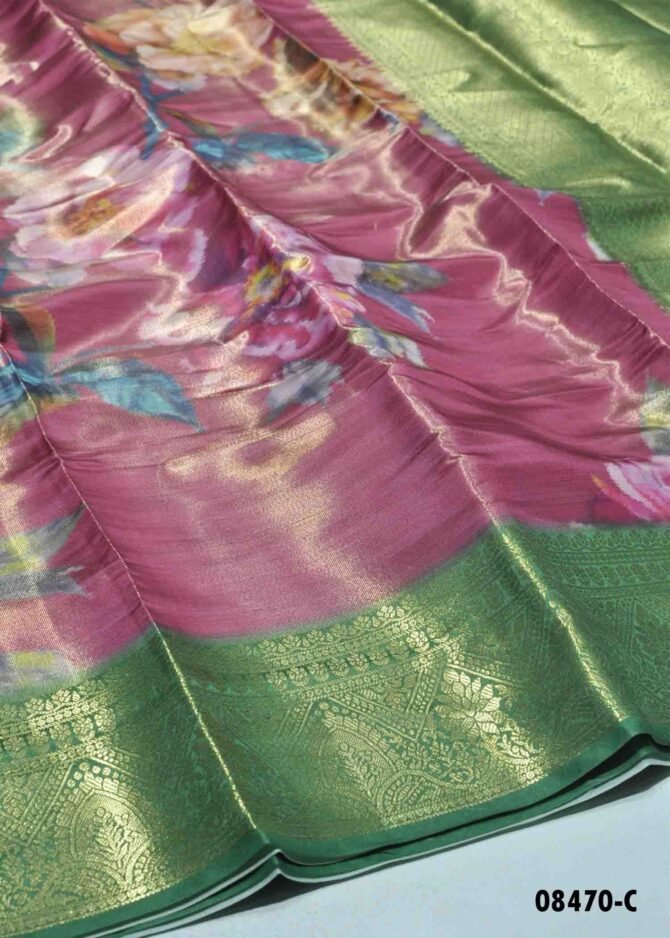 Gargi - 08470-C Pink Color Shiny Tissue Silk Latest Trending Saree CM1265570 (LR2B)