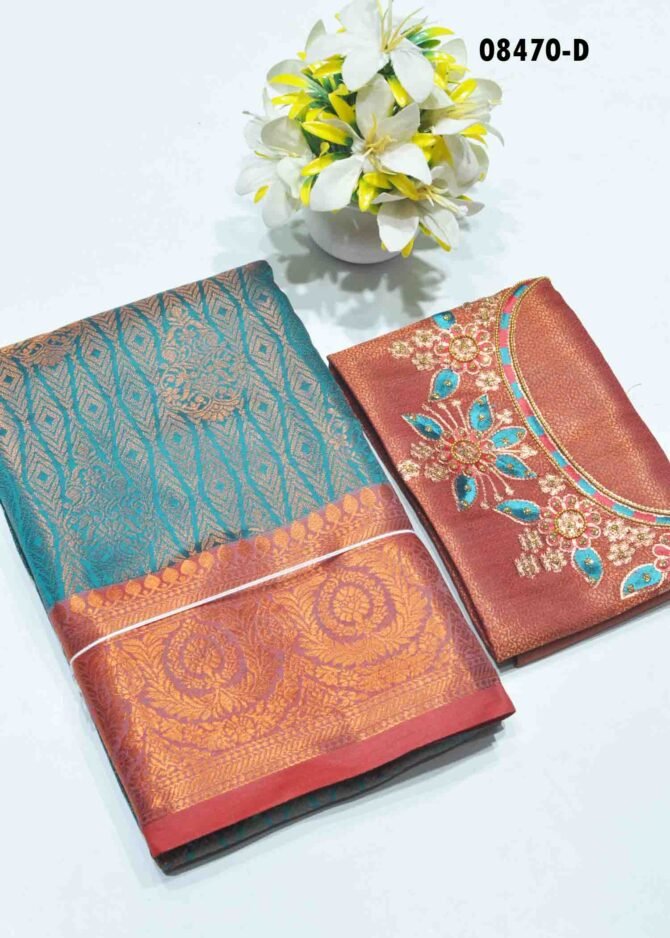 Raja Rani - 08470-D  Cyan  Color Rich Look Kanchipuram Silk  Saree with Blouse work CM1261367 (RR3D)