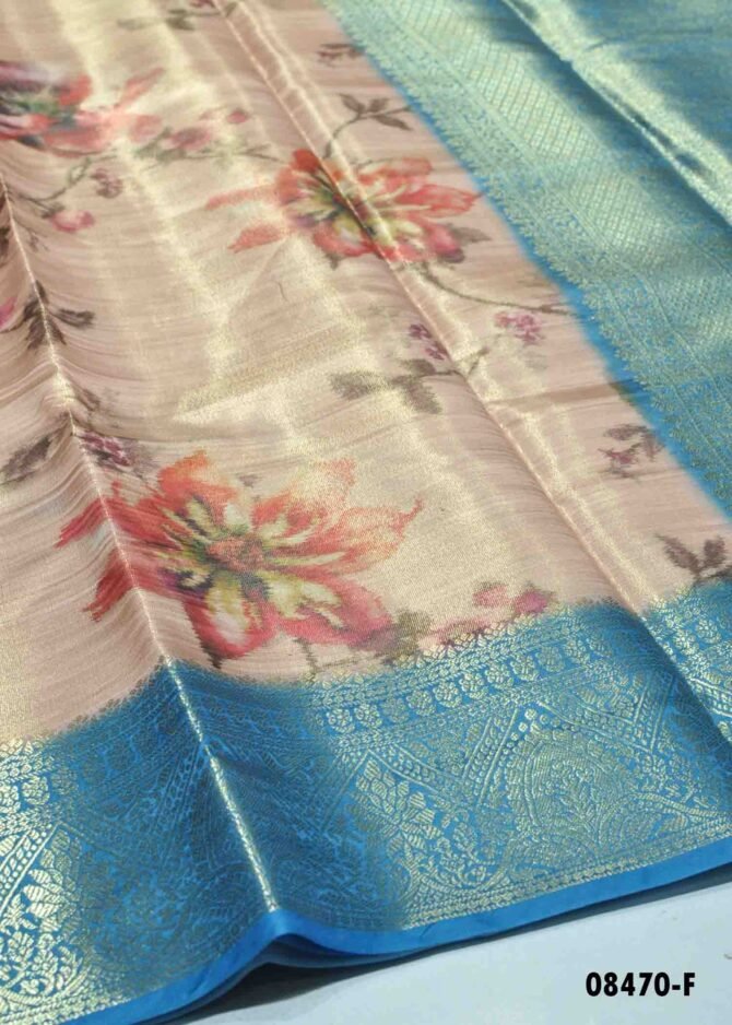 Gargi - 08470-F Sandal Color Shiny Tissue Silk Latest Trending Saree CM1265570 (LR2B)
