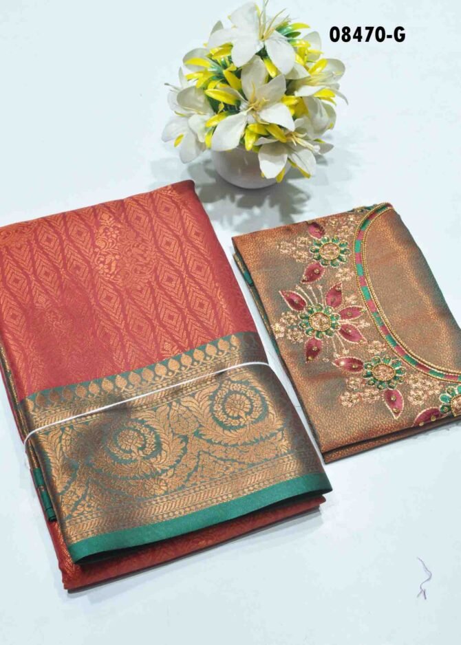 Raja Rani - 08470-G Red  Color Rich Look Kanchipuram Silk  Saree with Blouse work CM1261367 (RR3D)