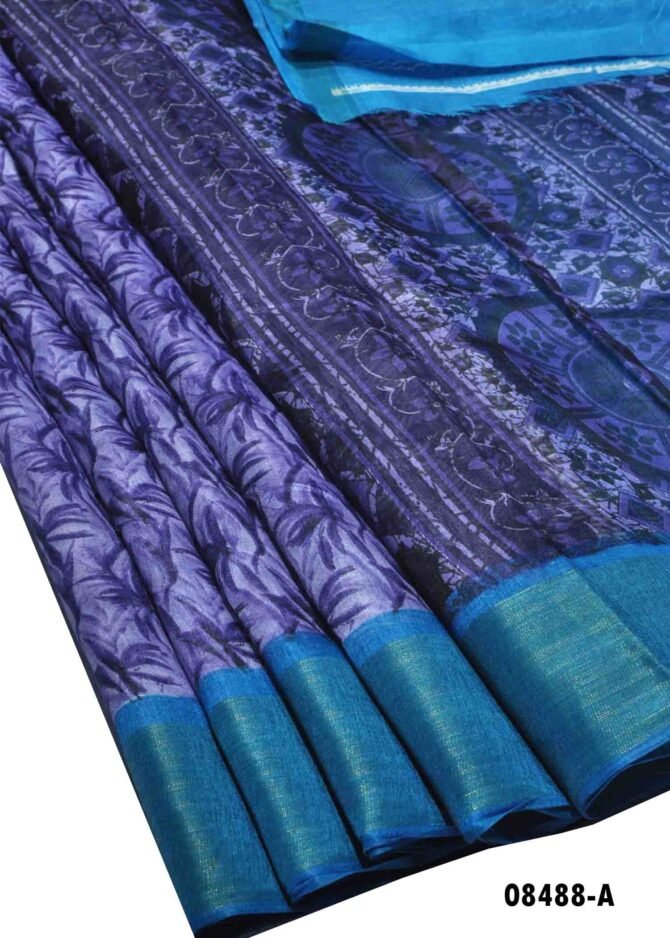 Chandini -08488-A  Lavender Color Mixed Cotton Saree CM1258174 (RR7D)