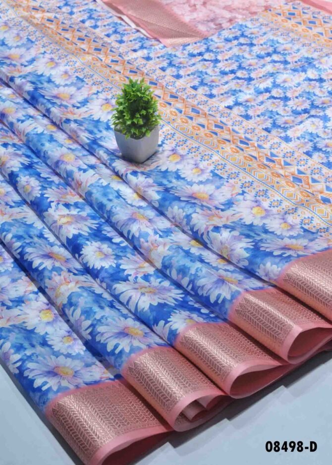 Gopirani - 08498-D RoyalBlue Color Printed Dola Silk Saree CM1262298 (RR5D)