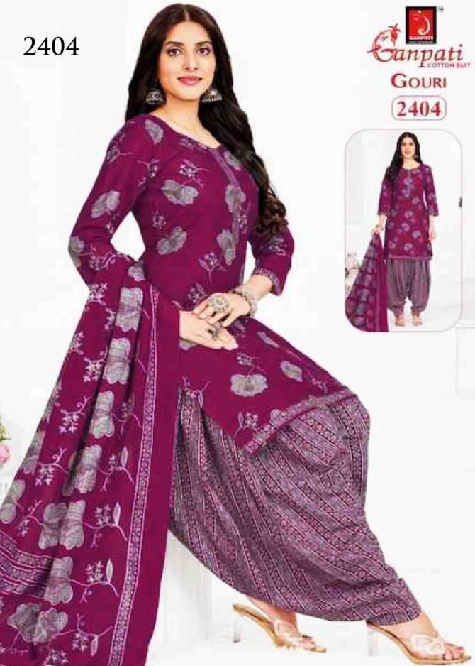 Gouri -2404 Purple Color Cotton Salwar Material CM1270199 (RR3C)
