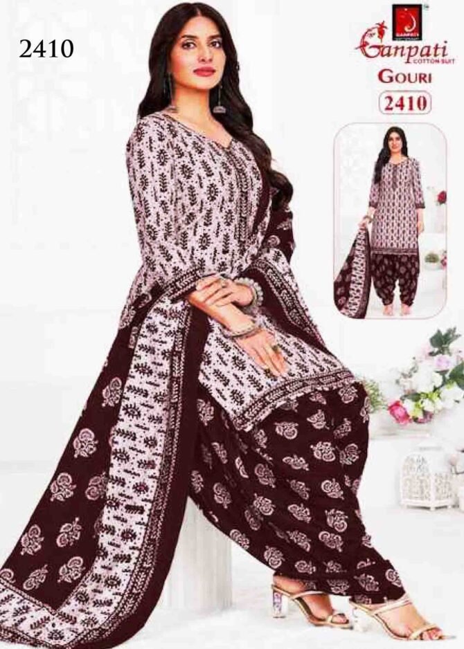 Gouri -2410 Baby Pink Color Cotton Salwar Material CM1270199 (RR3C)