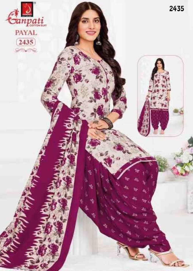 Ganpati Payal Vol-10 - 2435   Halfwhite Color Cotton Salwar Material CM1270230 (LR4C)