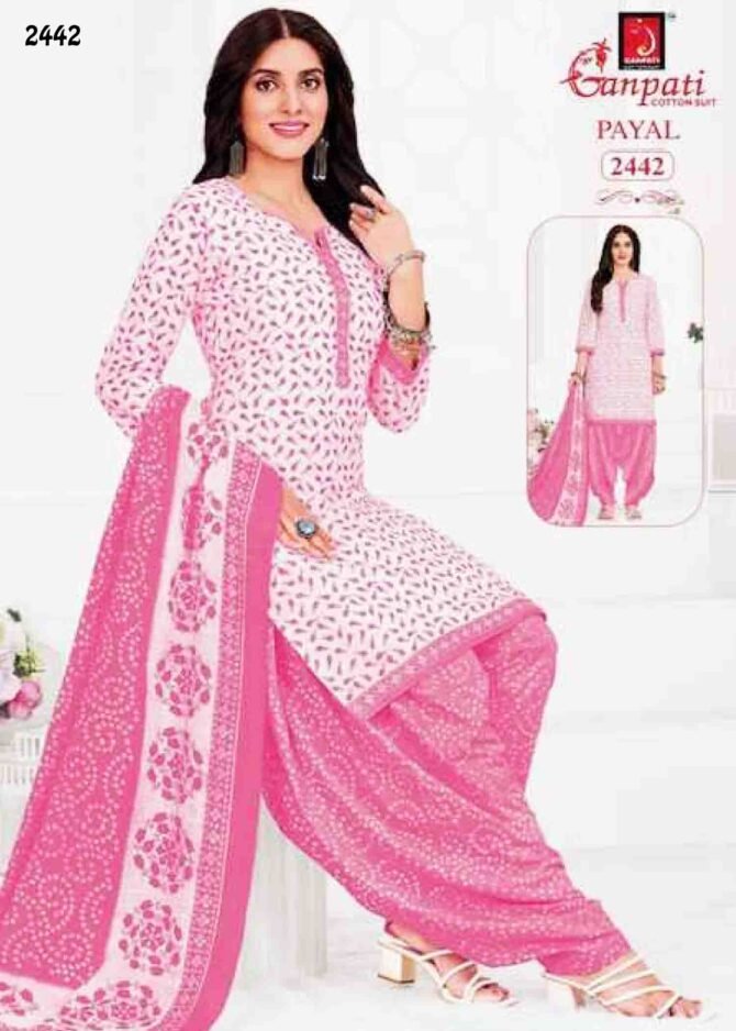 Ganpati Payal Vol-10 - 2442   Halfwhite Color Cotton Salwar Material CM1270230 (LR4C)