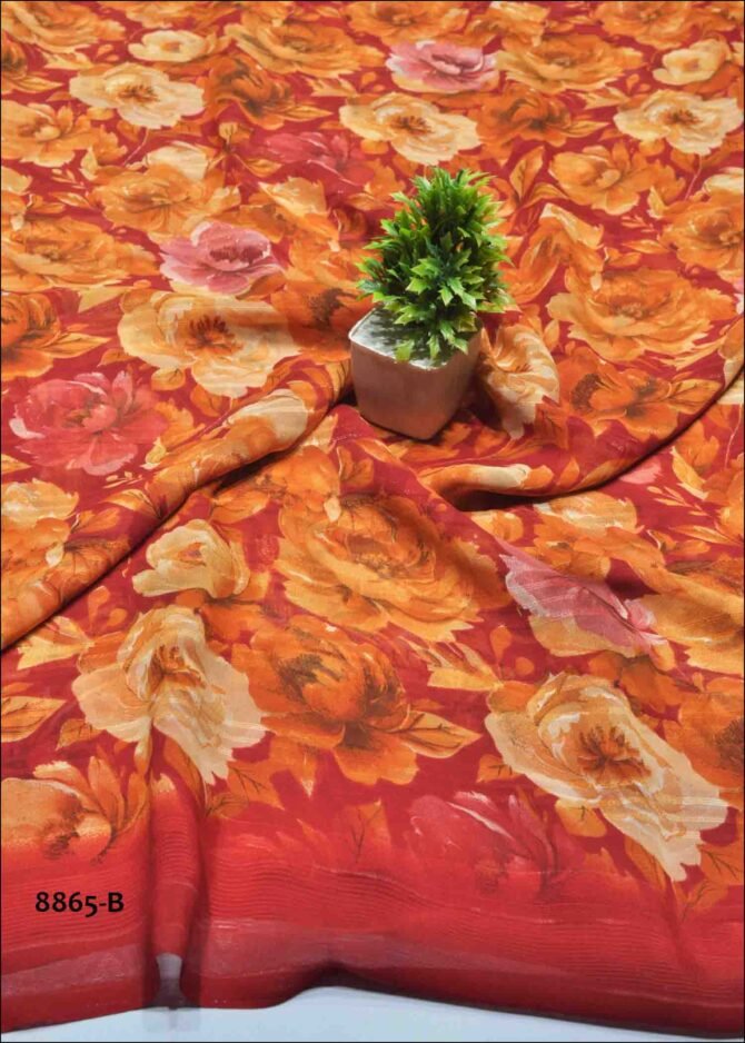 Fair Lady -8865-B  Red Color New Arrival Soft Georgette Saree CM1248865 (RR9B)