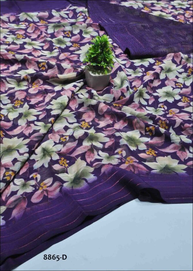 Fair Lady -8865-D  Violet Color New Arrival Soft Georgette Saree CM1248865 (RR9B)