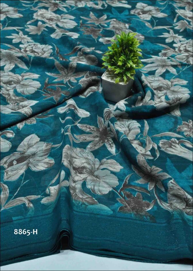 Fair Lady -8865-H  Peacock Blue Color New Arrival Soft Georgette Saree CM1248865 (RR9B)