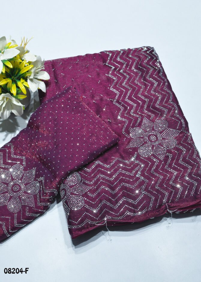 Apple Silk-08204-F  Purple Color New Arrival Stone Work Jimmy-Choo Saree CM1254952 [RR10D]