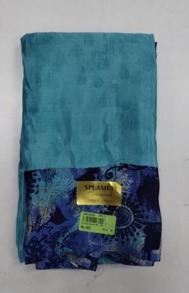 Splash 08455-A Mayil blue color crape sarees CM1270319