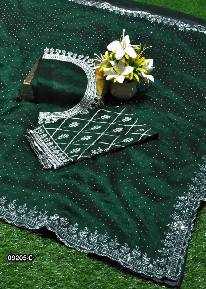 Sameera -09205-C  DarkGreen Color Grand Look Vichithra Silk Saree CM1280934 (LR8D)