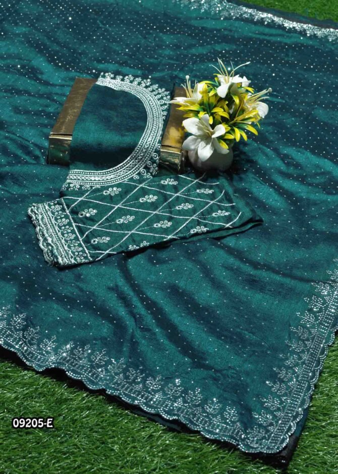 Sameera -09205-E   PeacockBlue Color Grand Look Vichithra Silk Saree CM1280934 (LR8D)