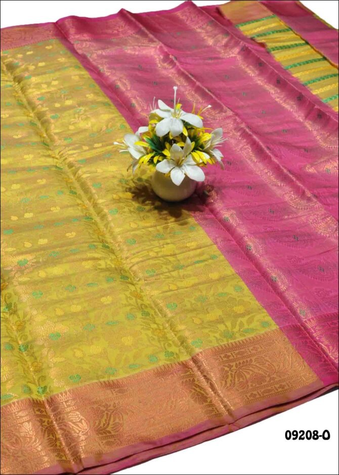 Archana - 09208 -O   PearGreen Color Traditional Wear Cora Silk Saree CM1274212 (LR1E)