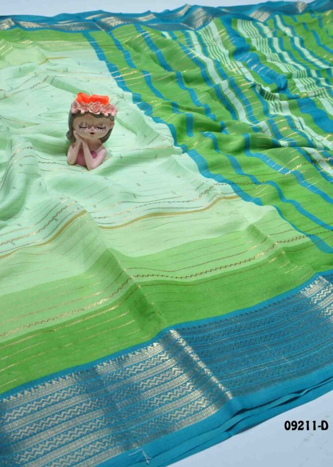 Dakshitha -09211-D  Green Color New Arrival Elagant Look Moss Chiffon Saree CM1284347 (LR5D)